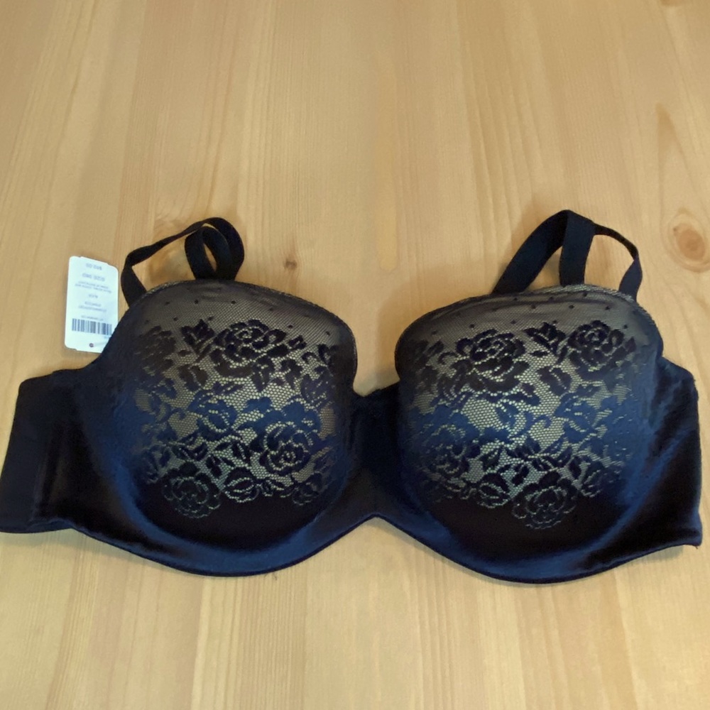 Black & Nude Soma Strapless Bra SZ 38D